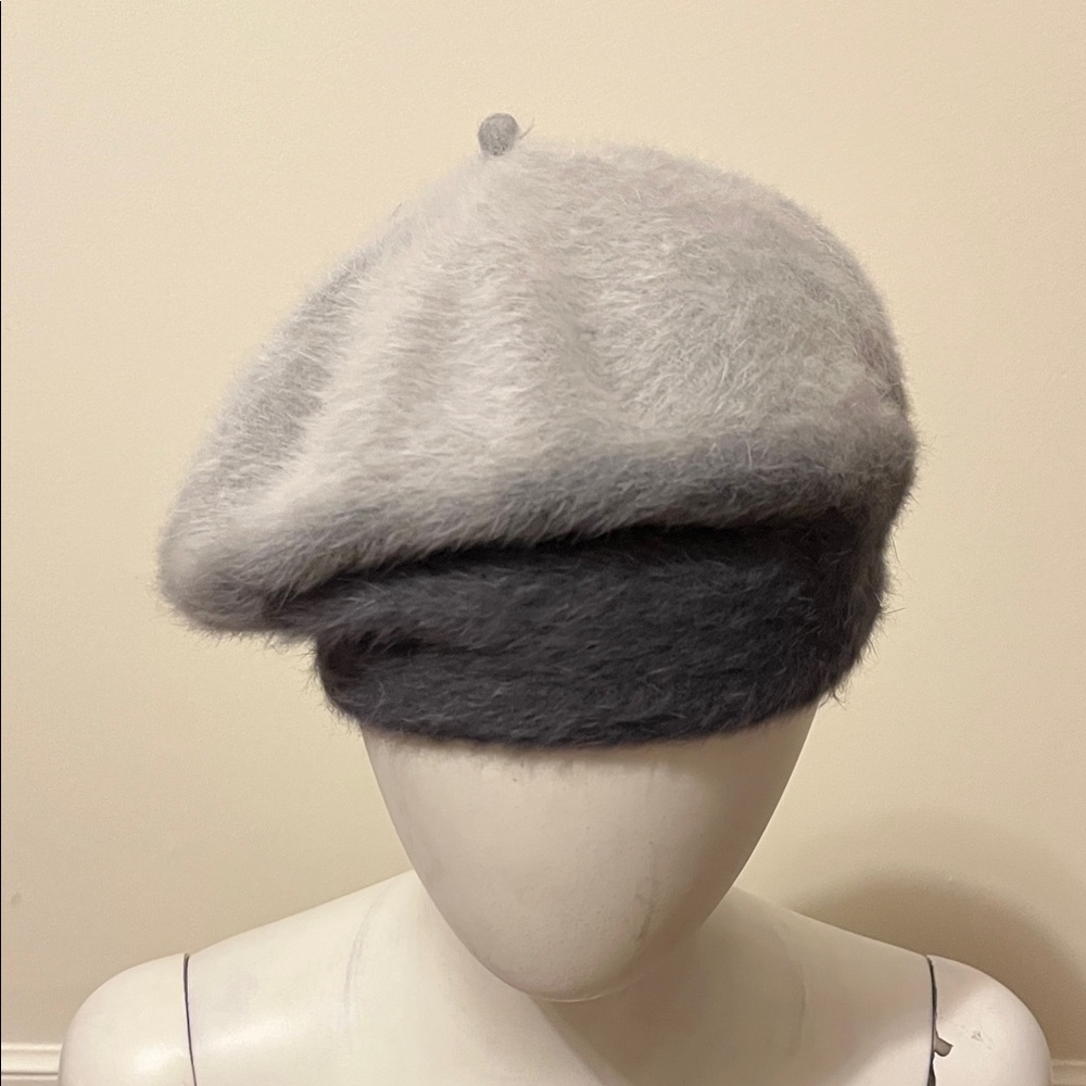 Rabbit Hair Blend Stylish Gray and Silver Beret